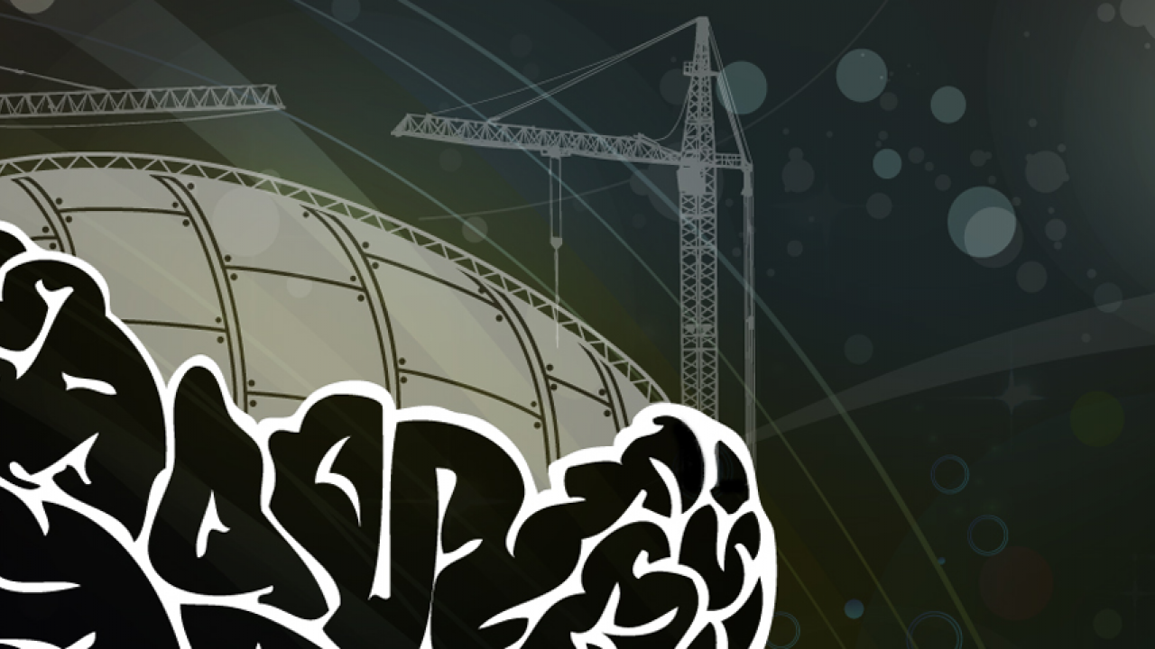 Illustration of brain and cranes