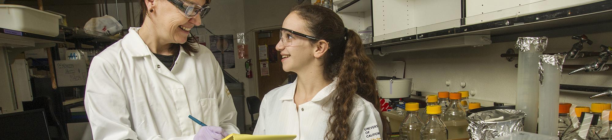 CNS Director Kim McAllister and student in the lab
